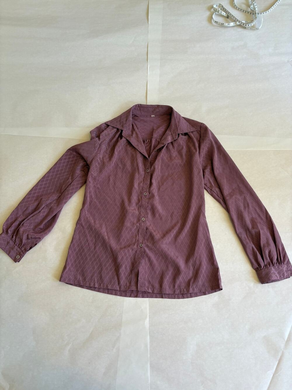 Vintage 70s Purple Button Down Shirt Size S/M Retro